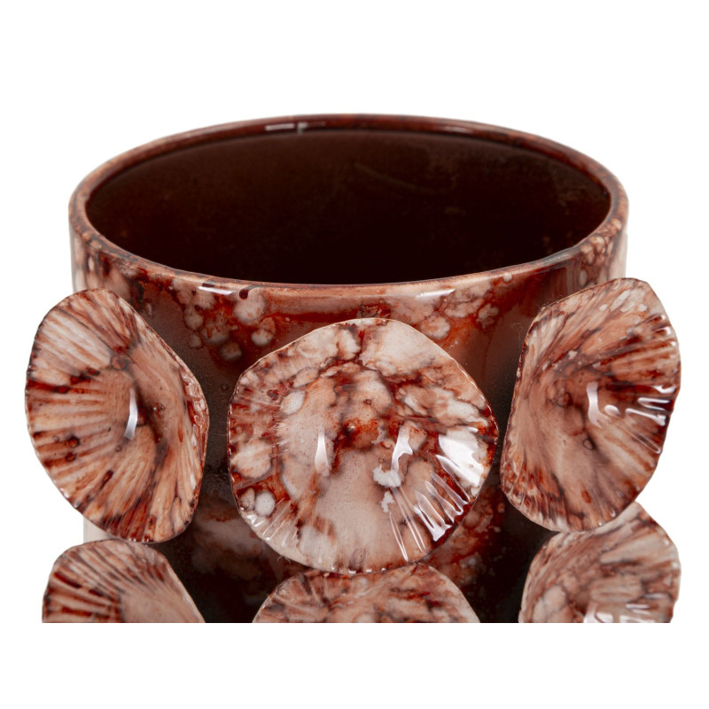 Vase moderne organique Cylindrique Hauteur 24 cm Métal Marron Drop 