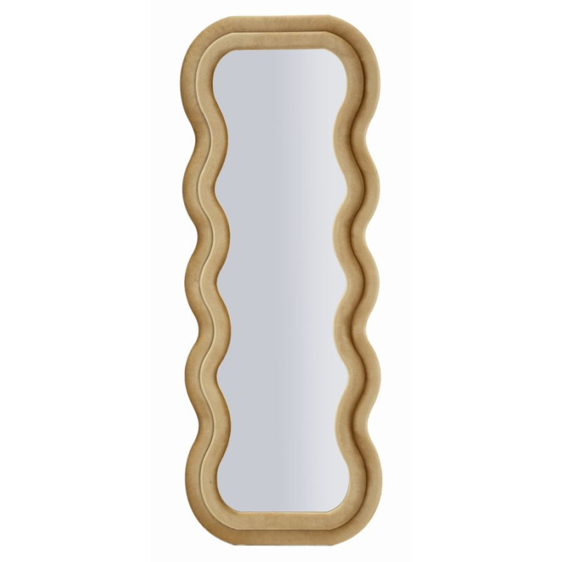 Grand Miroir mural moderne Organique 60x160 Velours Doré Bois MDF Emily 