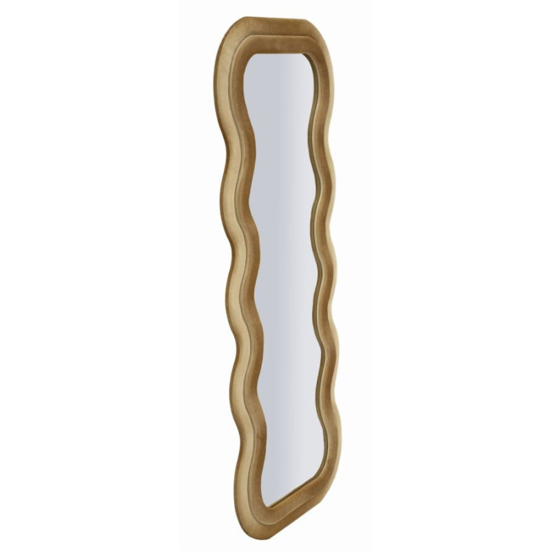 Grand Miroir mural moderne Organique 60x160 Velours Doré Bois MDF Emily 
