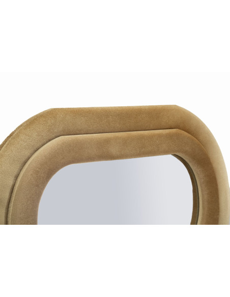 Grand Miroir mural moderne Organique 60x160 Velours Doré Bois MDF Emily 