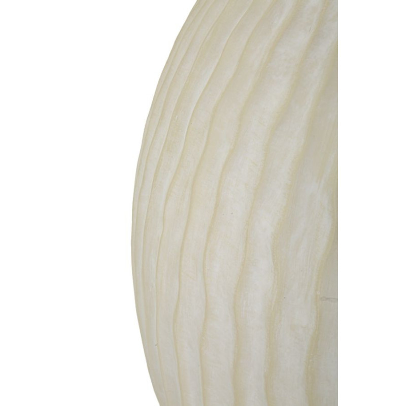 Vase moderne Rond Hauteur 38 cm Magnesium Oxide Blanc crème Motif strié Icicle 