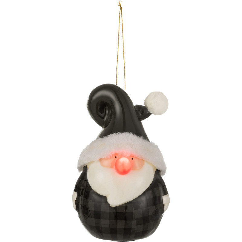 Suspension de Noël Père Noël Nez brillant XL en Résine Noir - 1