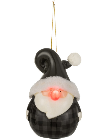 Suspension de Noël Père Noël Nez brillant XL en Résine Noir - 1