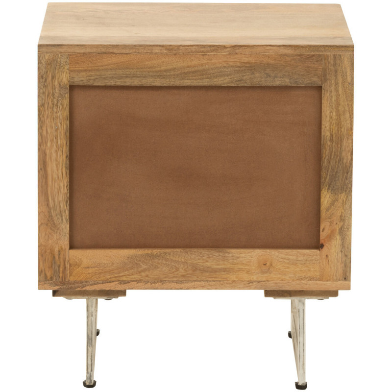 Table de chevet Weaving 2 tiroirs en Bois de manguier Naturel Rotin Naturel - 5