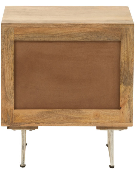 Table de chevet Weaving 2 tiroirs en Bois de manguier Naturel Rotin Naturel - 5