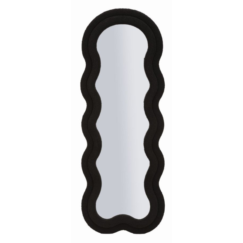 Grand Miroir mural moderne Organique 60x160 Velours Noir Bois MDF Teddy 