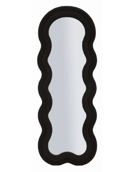 Grand Miroir mural moderne Organique 60x160 Velours Noir Bois MDF Teddy 