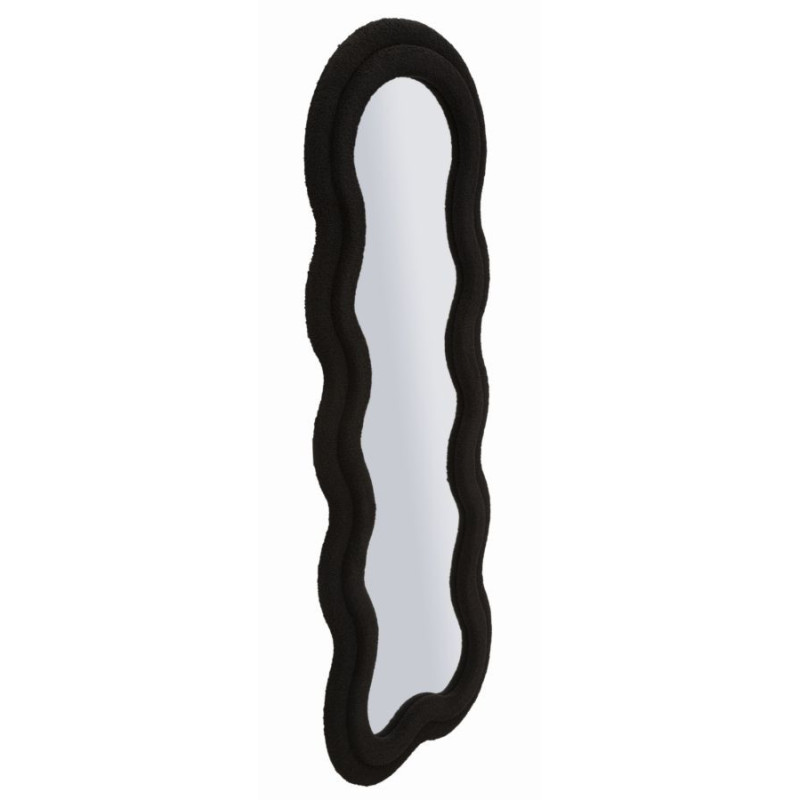 Grand Miroir mural moderne Organique 60x160 Velours Noir Bois MDF Teddy 