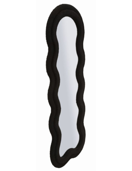 Grand Miroir mural moderne Organique 60x160 Velours Noir Bois MDF Teddy 