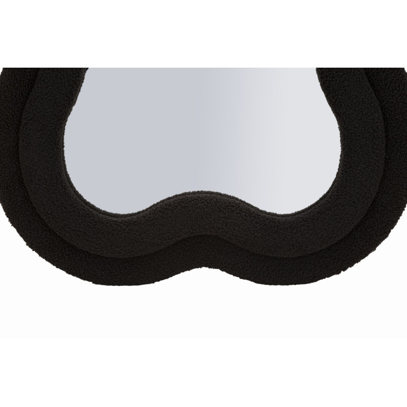 Grand Miroir mural moderne Organique 60x160 Velours Noir Bois MDF Teddy 