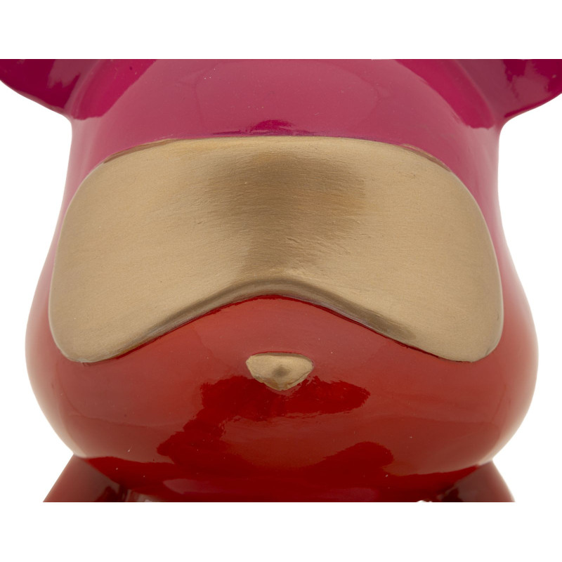 Statuette déco moderne Ourson assis Hauteur 32 cm Résine Multicolore Motif Arc en ciel Rainbow 