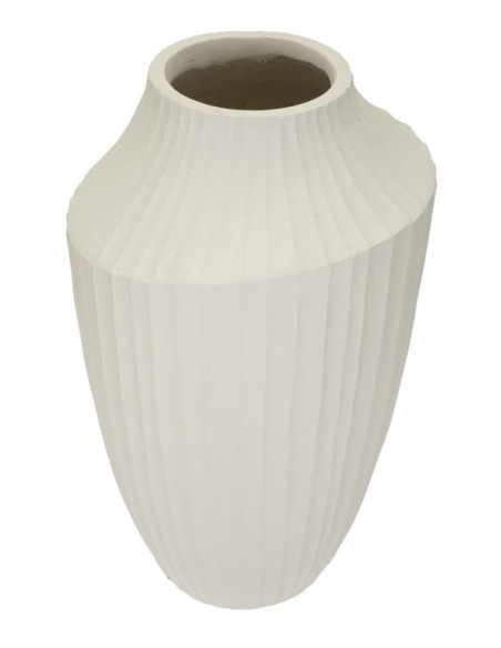 Grand Vase moderne Rond Hauteur 50 cm Magnesium oxide Blanc crème Ice 