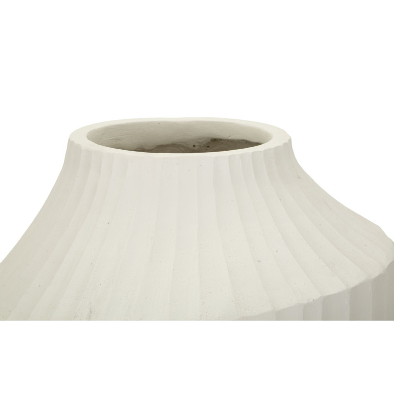 Grand Vase moderne Rond Hauteur 50 cm Magnesium oxide Blanc crème Ice 