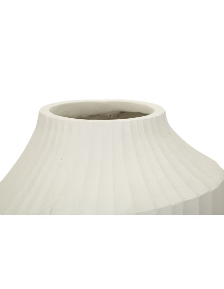 Grand Vase moderne Rond Hauteur 50 cm Magnesium oxide Blanc crème Ice 