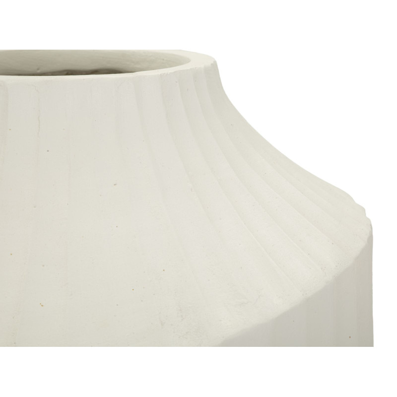 Grand Vase moderne Rond Hauteur 50 cm Magnesium oxide Blanc crème Ice 