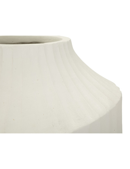 Grand Vase moderne Rond Hauteur 50 cm Magnesium oxide Blanc crème Ice 