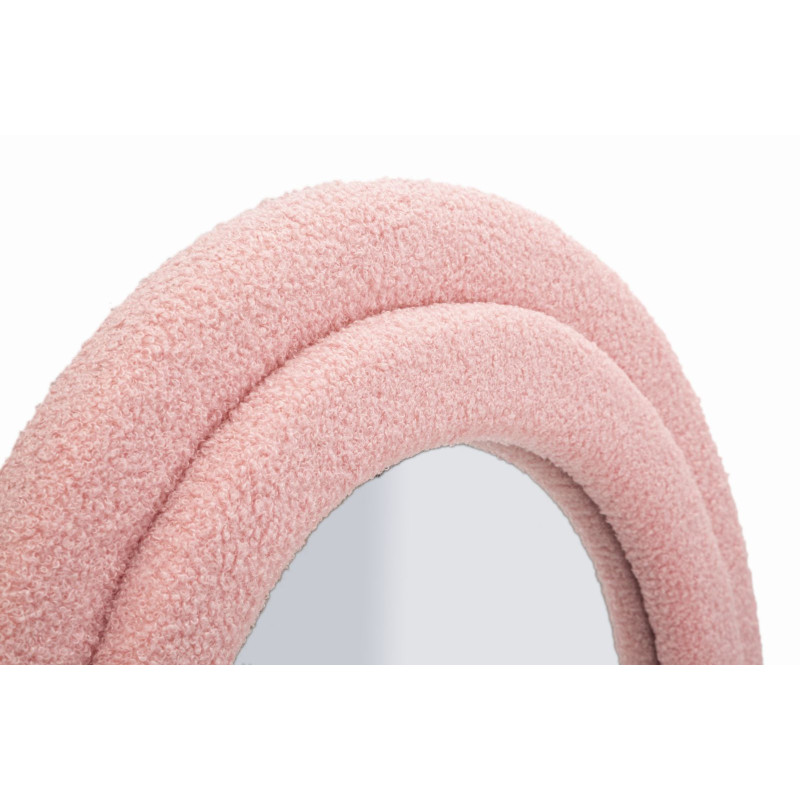 Grand Miroir mural moderne Organique 60x160 Velours Rose Bois MDF Teddy 