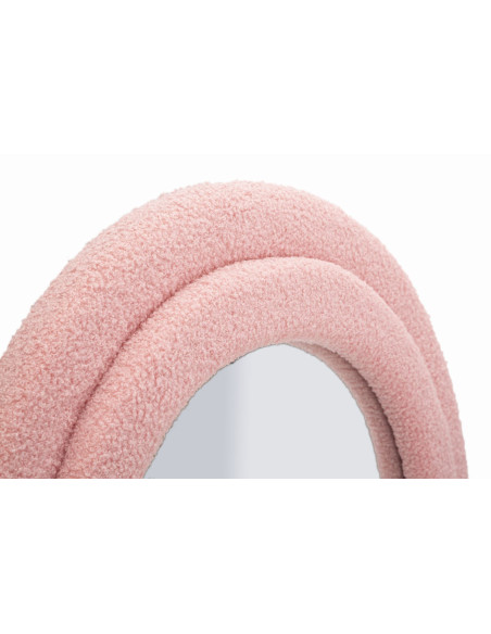 Grand Miroir mural moderne Organique 60x160 Velours Rose Bois MDF Teddy 