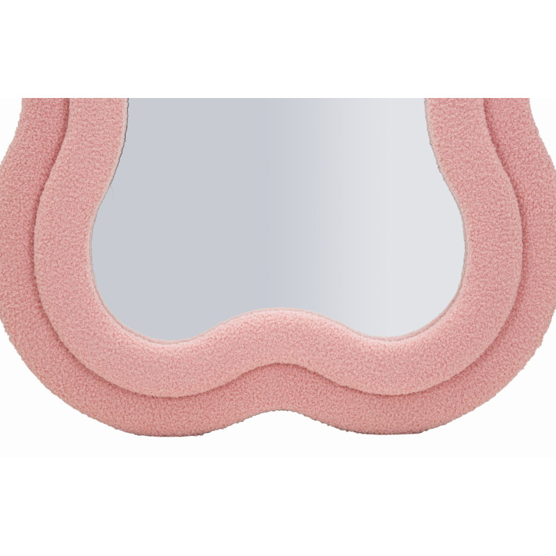 Grand Miroir mural moderne Organique 60x160 Velours Rose Bois MDF Teddy 
