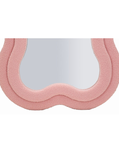 Grand Miroir mural moderne Organique 60x160 Velours Rose Bois MDF Teddy 
