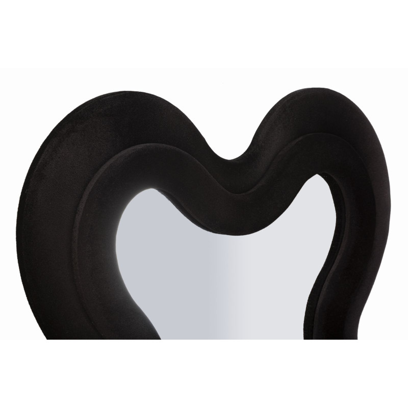 Grand Miroir mural moderne Organique 58x160 Velours Noir Bois MDF Monica 