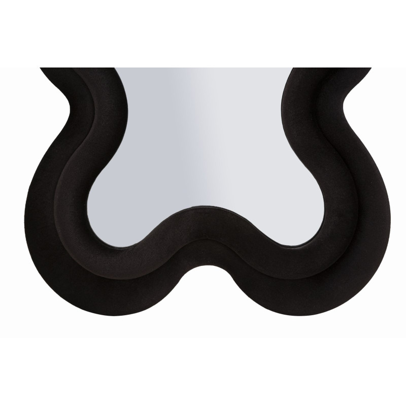 Grand Miroir mural moderne Organique 58x160 Velours Noir Bois MDF Monica 