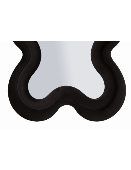 Grand Miroir mural moderne Organique 58x160 Velours Noir Bois MDF Monica 