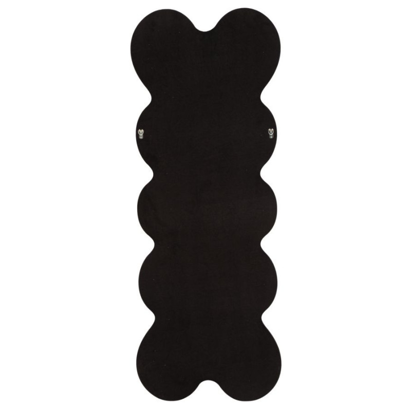 Grand Miroir mural moderne Organique 58x160 Velours Noir Bois MDF Monica 