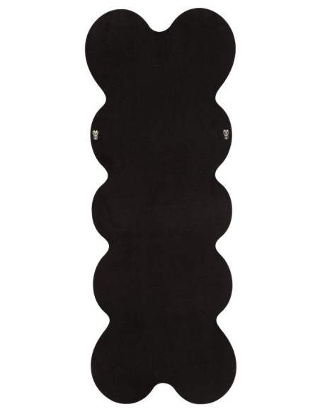 Grand Miroir mural moderne Organique 58x160 Velours Noir Bois MDF Monica 