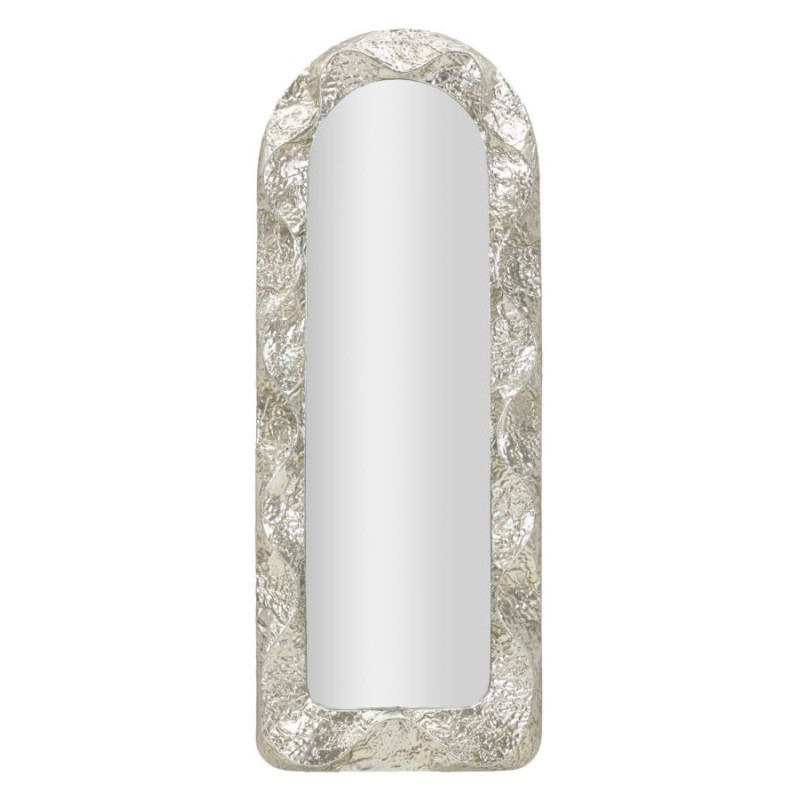 Grand Miroir mural moderne Arche 61x160 Métal Argenté Bois MDF Argelux 