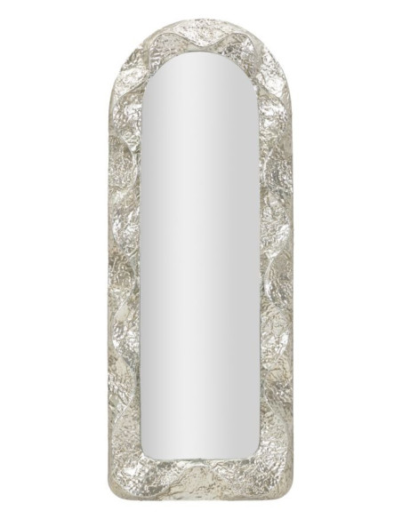 Grand Miroir mural moderne Arche 61x160 Métal Argenté Bois MDF Argelux 