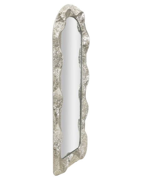 Grand Miroir mural moderne Arche 61x160 Métal Argenté Bois MDF Argelux 