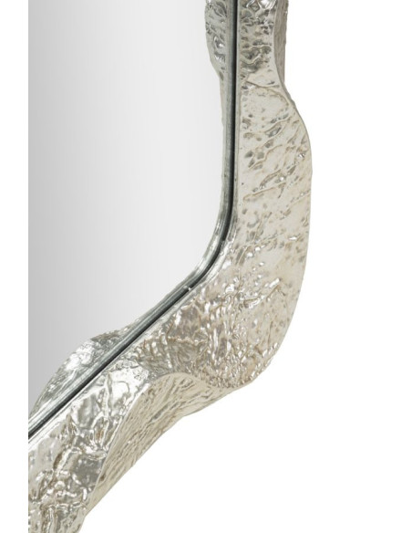 Grand Miroir mural moderne Arche 61x160 Métal Argenté Bois MDF Argelux 