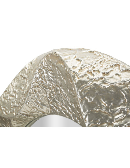 Grand Miroir mural moderne Rond 104x104 Métal Argenté Bois MDF Argelux 