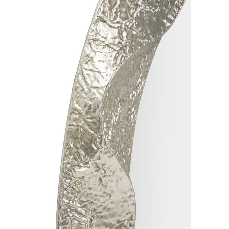 Grand Miroir mural moderne Ovale 87x128 Métal Argenté Bois MDF Argelux 