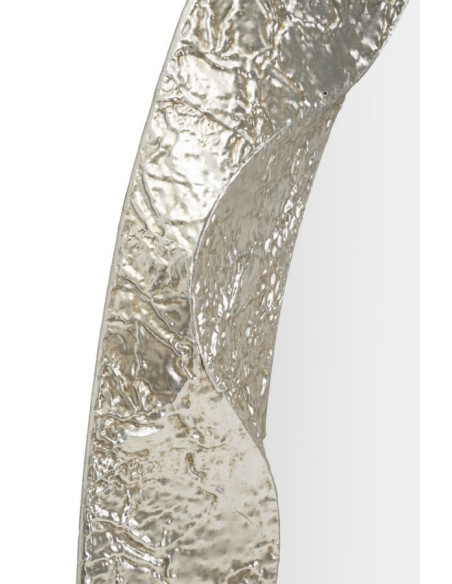 Grand Miroir mural moderne Ovale 87x128 Métal Argenté Bois MDF Argelux 