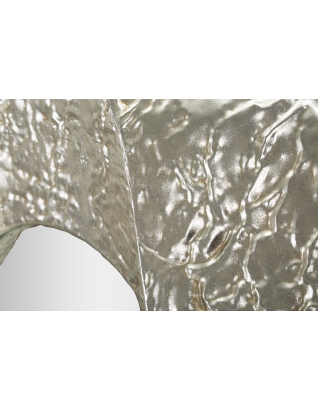 Grand Miroir mural moderne Ovale 87x128 Métal Argenté Bois MDF Argelux 