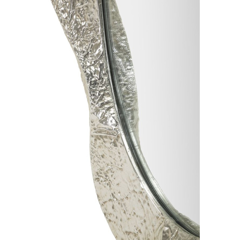 Grand Miroir mural moderne Ovale 87x128 Métal Argenté Bois MDF Argelux 