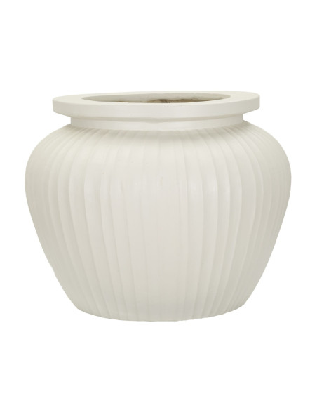 Grand Cache-pot minimaliste chic Rond Magnésium Oxyde Blanc crème Chil 