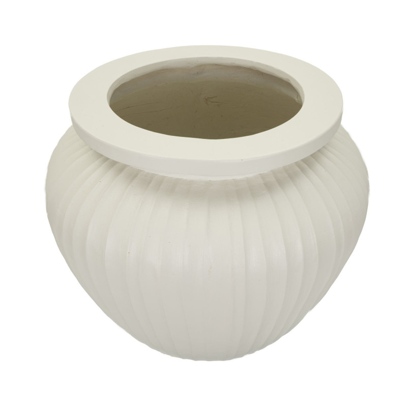 Grand Cache-pot minimaliste chic Rond Magnésium Oxyde Blanc crème Chil 