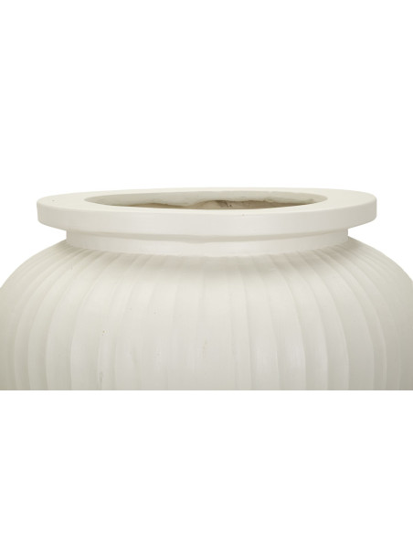 Grand Cache-pot minimaliste chic Rond Magnésium Oxyde Blanc crème Chil 