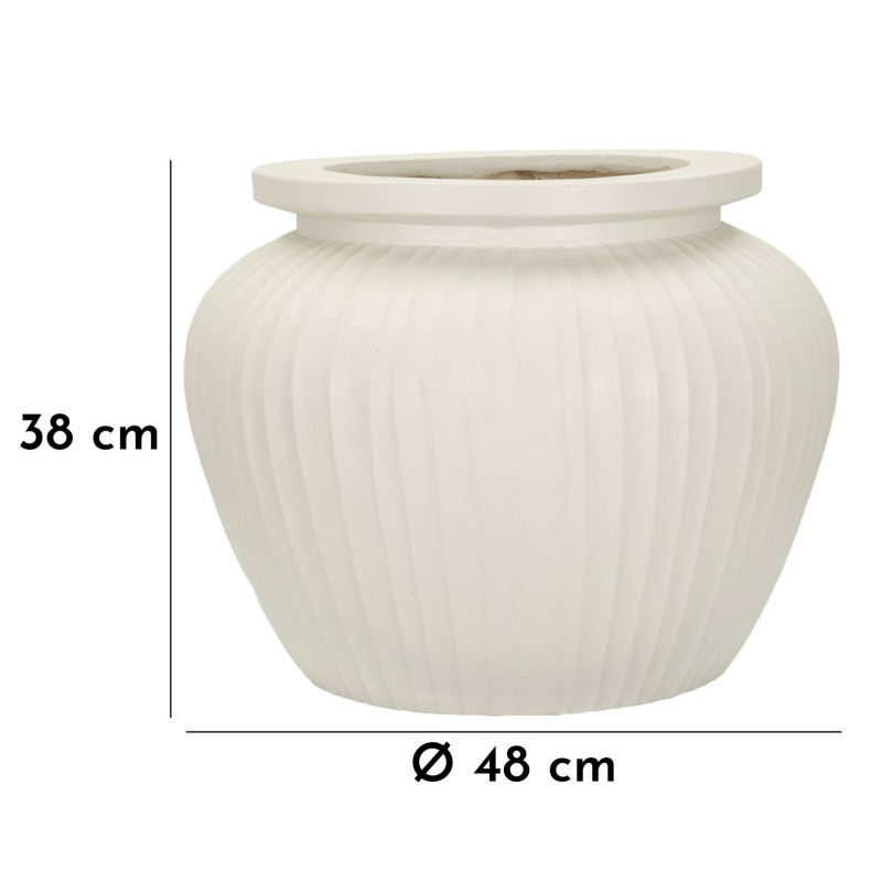Grand Cache-pot minimaliste chic Rond Magnésium Oxyde Blanc crème Chil 