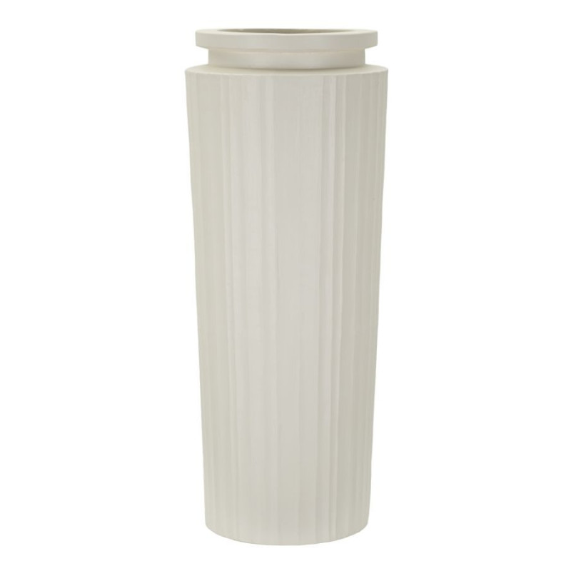 Grand Vase minimaliste chic Cylindrique Hauteur 80 cm Magnésium Oxyde Blanc crème High 