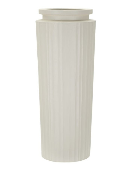 Grand Vase minimaliste chic Cylindrique Hauteur 80 cm Magnésium Oxyde Blanc crème High 