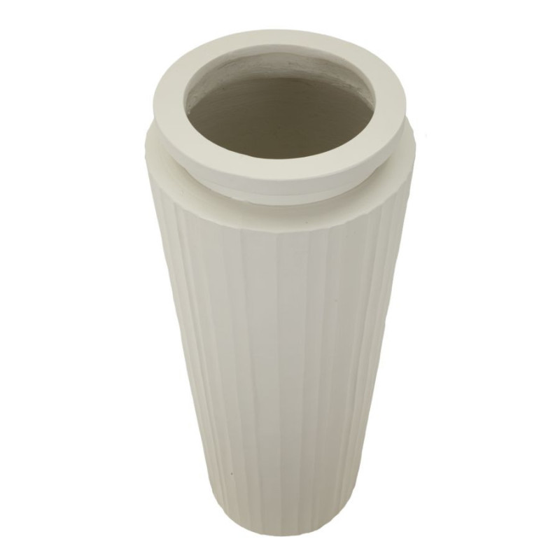 Grand Vase minimaliste chic Cylindrique Hauteur 80 cm Magnésium Oxyde Blanc crème High 
