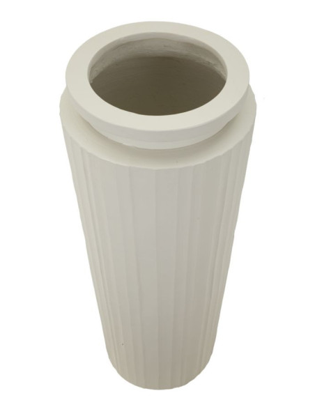 Grand Vase minimaliste chic Cylindrique Hauteur 80 cm Magnésium Oxyde Blanc crème High 