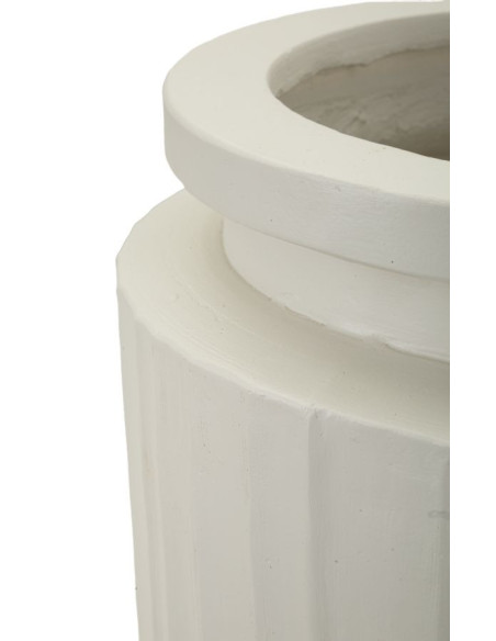 Grand Vase minimaliste chic Cylindrique Hauteur 80 cm Magnésium Oxyde Blanc crème High 