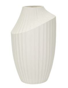 Vase moderne Rond Hauteur 38 cm Magnesium oxide Blanc crème Ice 