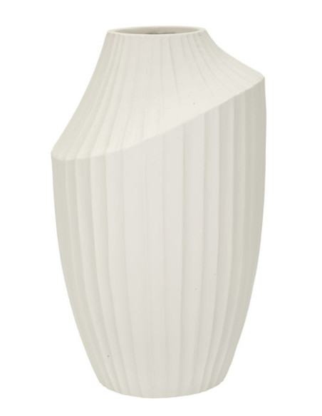 Vase moderne Rond Hauteur 38 cm Magnesium oxide Blanc crème Ice 