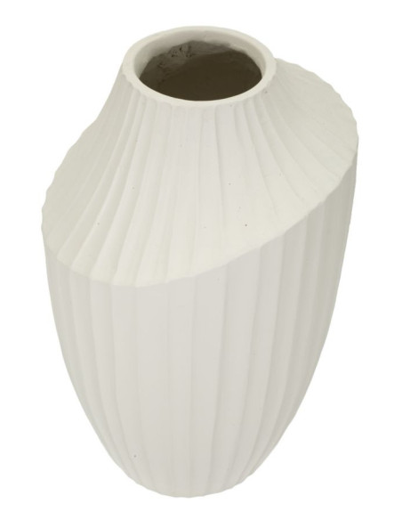 Vase moderne Rond Hauteur 38 cm Magnesium oxide Blanc crème Ice 